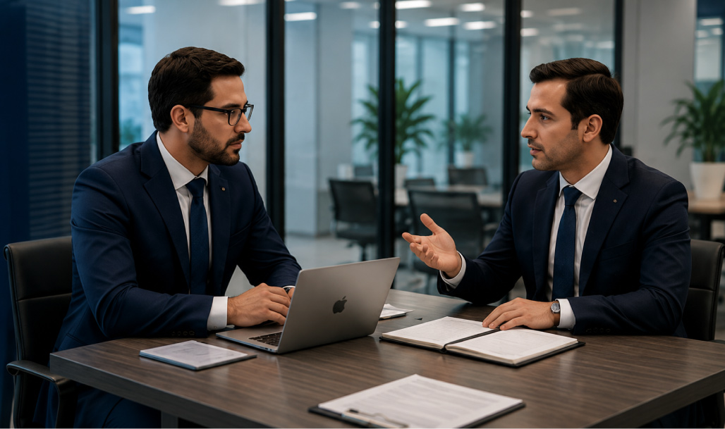 Reunión de asesoría laboral para empresas